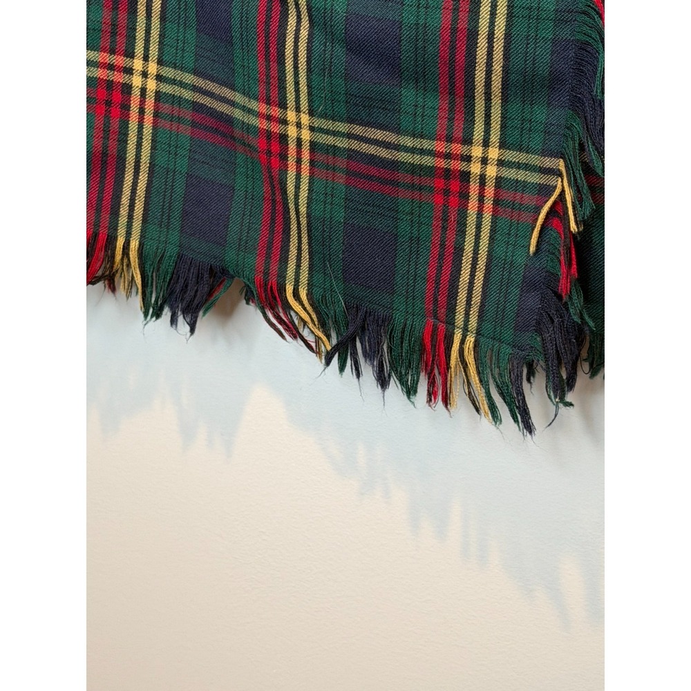 Preston & York Vintage Wool Plaid Wrap Skirt Fringe Classic Tartan Midi 10 - Picture 5 of 8